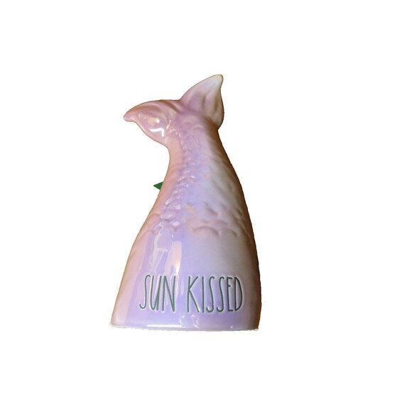 RAE DUNN Pink Iridescent Ceramic Mermaid Tail Beach Coastal Decor - Picture 6 of 8
